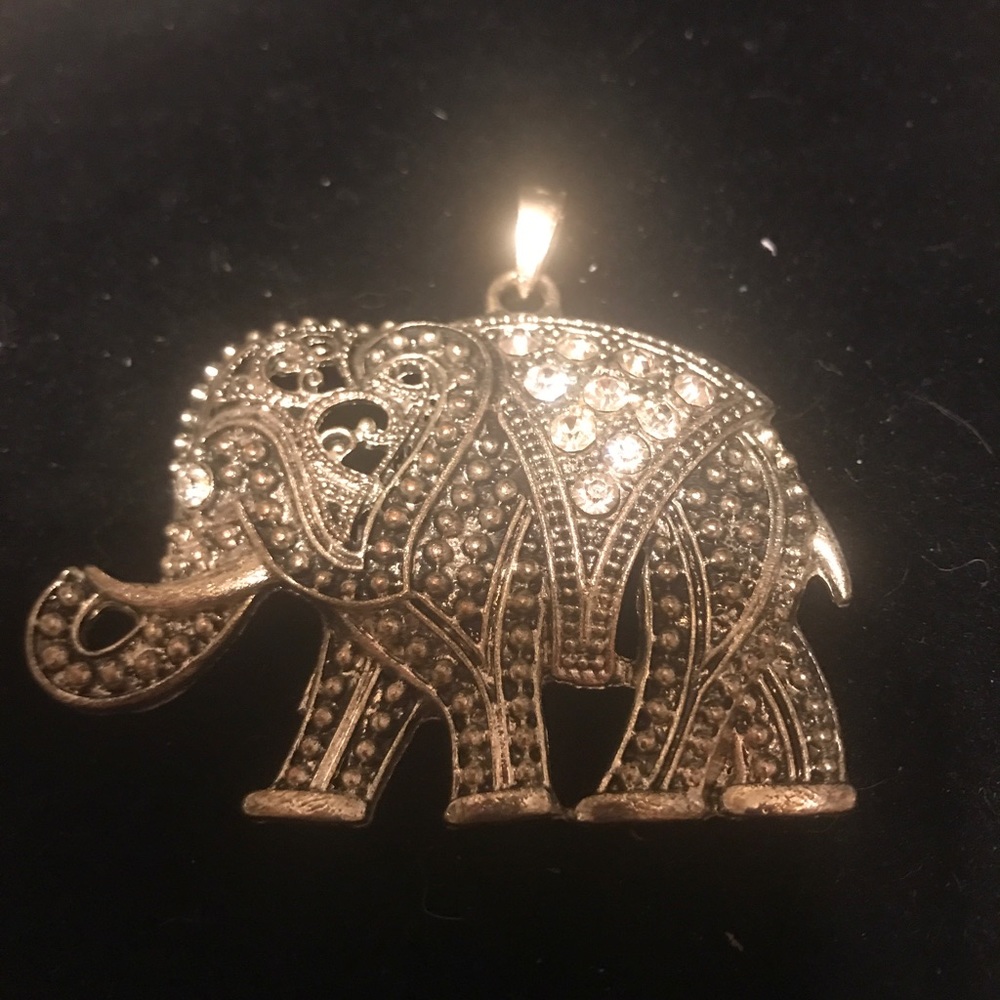 Vintage Silvertone and Christel elephant pendant